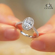 [CYTUPR] Oval Ring 3ct Luxury Diamond Ring Proposal Wedding Gift