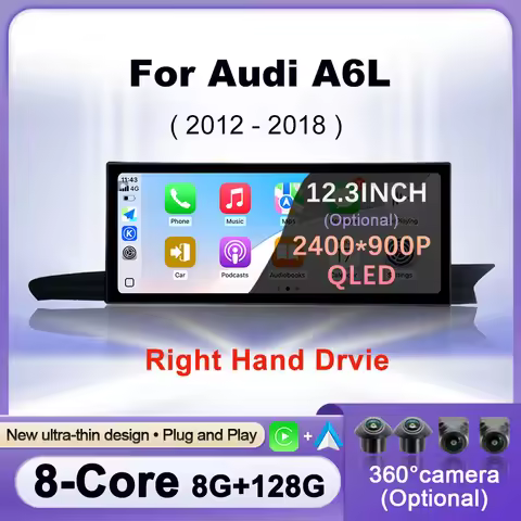 Right Hand Drvie For Audi A6 A6L A7 C7 2012-2018 Android 16 Wireless CarPlay Car Radio Multimedia WI