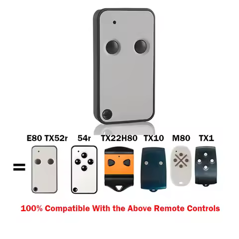 ROGER E80 TX52R TX54R H80 M80 TX1 TX10 TX22 433MHz Garage Door Opener Remote Control Sliding Door Co