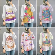 2025 Muslim Raya Shirts For Women Cheap Round Neck Button Down Shirts For Women Diwali Long Sleeve S