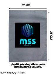 PLASTIK HD silver tanpa plong (plastik packing) 25x35