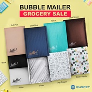 BUBBLE ENVELOPE - BUBBLE MAILER - BUBBLE PACKING HELLO - 23CM X 26CM - Black