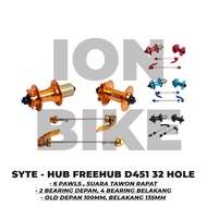 Freehub Syte D451 32 Hole 6 Wasp Trigger Free 32H H Bearing - Free Hub Syte 32 4 Rear Bearing 6 Pawl