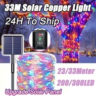 23/33M Solar Copper Light 8Modes Fairy Light Outdoor Waterproof Upgrade Solar Panel led Light Hari R