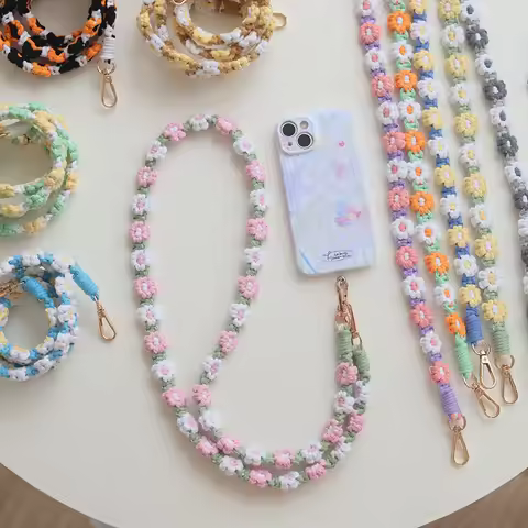 Daisy Macrame Crossbody Strap Handmade Bag Accessories Replacement Camera Bag Strap For Shoulder Mes