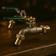 IZUMO Brass Water Tap Brass Garden Faucet 1/ 2 Inch Gold Minimalist Anti-Slip Hose Durable & Easy to