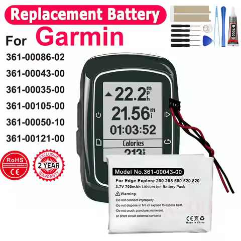 Battery For Garmin Edge 130 3LA037240,1030,Edge 800 810,510 510J,Explore 500,200,520,820,520 plus 36