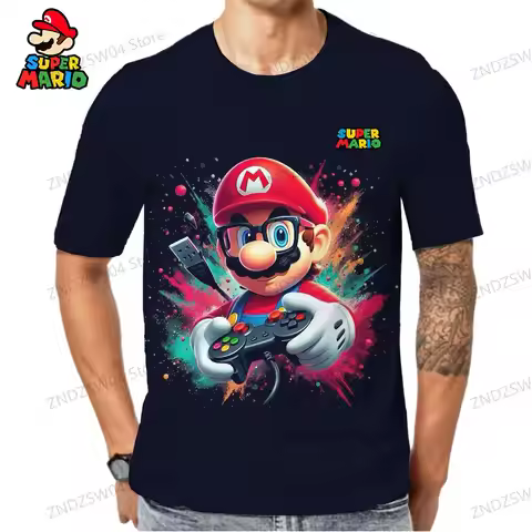 Y2k Men's Children's T-Shirt 3D Print 2024 Tops Super Mario Anime Parent-child Wear Streetwear Summe