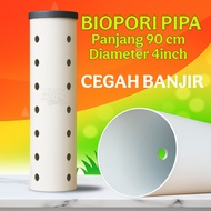 Biopore pipe + water absorption cover 4 inches high 90 cm