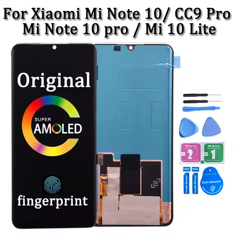 Original AMOLED For Xiaomi Mi Note 10 Note 10 Pro LCD Display Touch Screen Assembly Digitizer For Xi