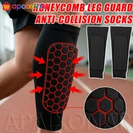 [Happt] [BR] 2/1Pcs Honeycomb Sport Sock Cover - Football Calf Support Sock - Anti-collision - Shock