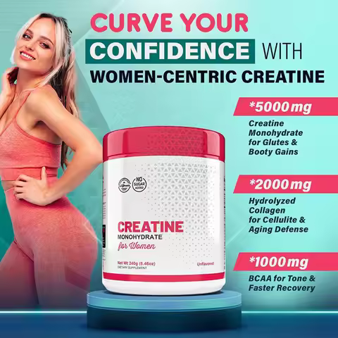 Creatine Powder--Monohydrate Powder with Collagen & BCAA -Unflavored Supplement,daily Sports Nutriti