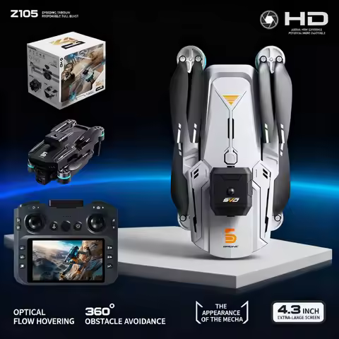 New Original Z105 Drone 4K WIFI HD Dual Camera 4.3 Big Screen Remote Optical Flow 360 Obstacle Avoid