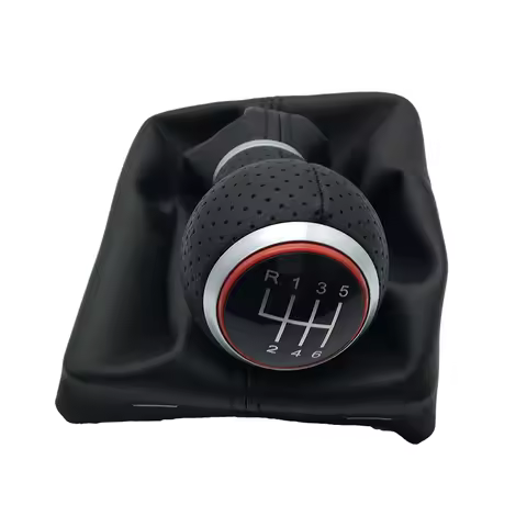 12mm 5 Speed 6 Speed Car Gear Shift Knob Leather Gear Shift Collars Boot Cover For Audi A4 A5 S4 B6 