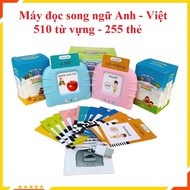 Máy đọc thẻ tiếng Anh cho bé - Máy đọc thẻ Flashcard thông minh loại 255 thẻ 510 từ vựng - Đồ chơi t