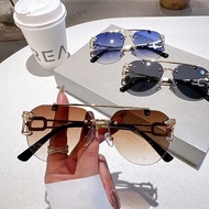 Sunglasses Rimless Retro Fashion Sunglasses Oversized Shades