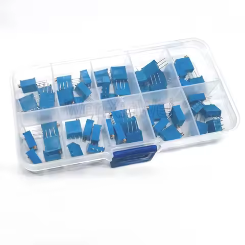 50PCS 3296W Multiturn Trimmer Potentiometer Kit High Precision 3296 Variable Resistor 500R 1K 2K 5K 