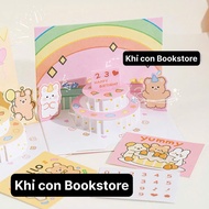 3D Birthday greeting Card + Envelope - 3D Birthday Card - Birthday gift Card - Happy Birthday Card 3