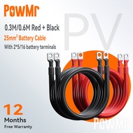 PowMr 25mm² Battery Inverter Cable 4AWG Copper Automatic 5/16 Car Battery Wire for Trucks Solar Vehi