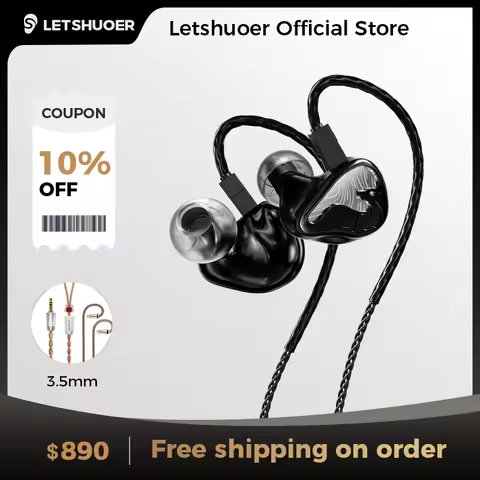 LETSHUOER Mystic 8 Wired IEM HiFi Earphones, 8 BA Drivers, High Fidelity, High-Resolution In-Ear Mon