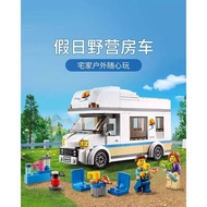China Building Block City Series Holiday Camping RV 60283 Travel Car Children Assembling Toy Gift