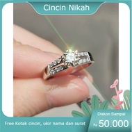 Cincin Wanita Asli Silver Permata Swarovski , Cincin Kawin Tunangan Nikah