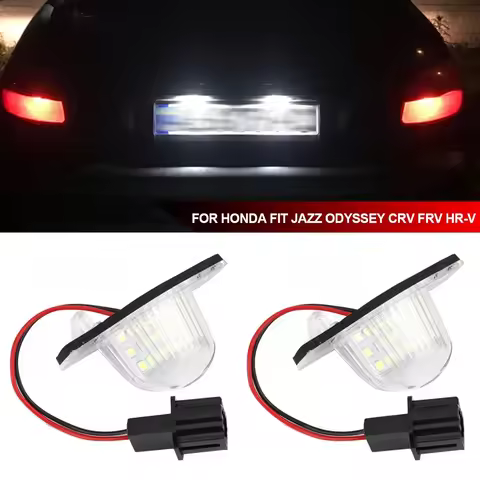 1/2PCS Error Free LED Car Number License Plate for Honda Crv Fit Jazz Crosstour Odyssey Stream Freed