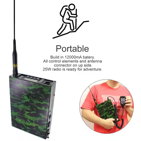 Leixen VV-898SP Backpackable Mobile Radio 12000mAh Battery Dual Band 136-174&400-470MHz Transceiver