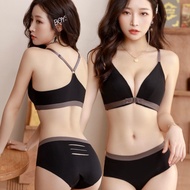 ♔Front Button Bra Wireless Bra Push Up Bra Seamless Underwear Woman Set Plus Size Lingerie 内衣✩