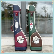 Golf Bag Gun Bag Practice Bag Lightweight PU Leather Waterproof Color Block Half Set Men Women 3O9A