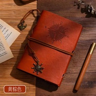 Retro A6TN Loose Leaf Notebook Thick Soft Leather Cover A5 Size Travel Stamp Check in Diary Book Por