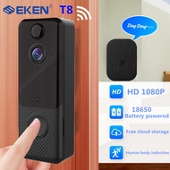 Smart Home EKEN T8 Doorbell Camera 2.4GHz Wireless WiFi Rechargeable 1080P HD Video Doorbell PIR mot