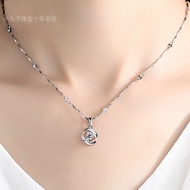 PT950 Platinum Necklace Women 18K White Gold Necklace Gold-Plated Necklace All-Match Jewelry Diamond