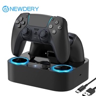 NEWDERY PS5 Controller Charging Station Dual Charger for Playstation 5 Controller PS5 Edge Controller,PS5 Games Accessories with Cable Charging Station