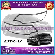 ✢ ◬ ۞ Honda BR-V / Brv Garnish Cover Set Black Chrome 2017 - 2022 / Honda BRV Accessories Parts Com