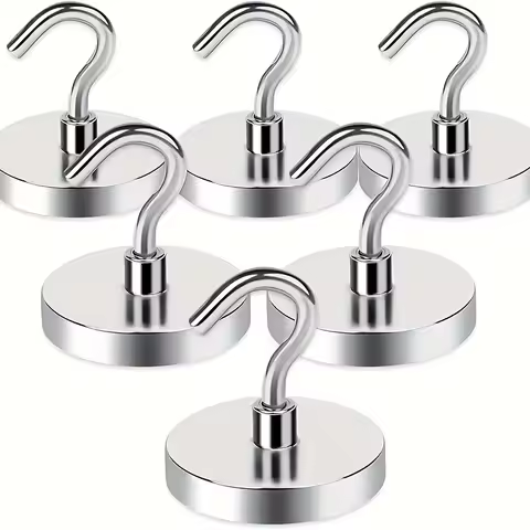 Magnetic Hooks, 50lbs Heavy Duty N52 Rare Earth Magnets with Hook 2025 Cruise Cabin Ship Essentials 