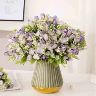 10 artificial tulips, artificial flowers, silk hydrtensias, plastic plants, Hotel decoration, home decoration, wedding