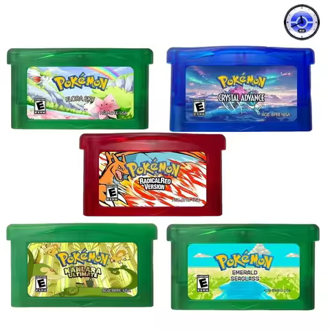 RTC English Game Cartridge Pokemon Flora Sky ， Crystal Advance，Ultimate，GBA Flash Game Cartridge,GBA