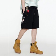 黑色休閑短褲   男士可拆卸毛絨愛心五分褲