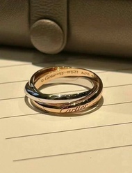 Cartier 卡地亞 Trinity 三環戒指 三色金 情侶對戒 美碼5-11