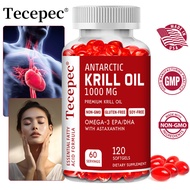 Krill Oil - 1000 mg Omega 3 Supplement with EPA, DHA, Astaxanthin and Phospholipids to Support Heart