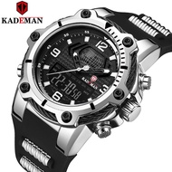 New KADEMAN Top Luxury Brand Men Watch Quartz Rubber Strap Sport Military Watches Waterproof Wristwa