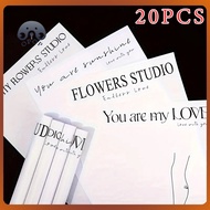 20PCS Simple English Paper Romantic Flower Bouquet Paper Packaging Printed Boquet Wrapper