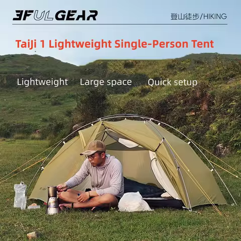 3F UL Gear Taiji 1 Ultralight Tent 3/4 Season Portable Backpacking Tent for 1p Double Layer Tent for