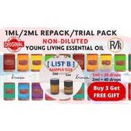 BUY 3 GET FREE GIFT *List B* REPACK 1ml / 2ml YOUNG LIVING ESSENTIAL OIL-Thieves/Lemon/RC/Rosemary/O