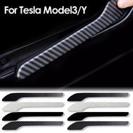 4pcs/set New Car Door Handle Sticker for Tesla Model 3Y Car Door Handle Anti-scratch Carbon Fiber Protective Film