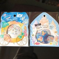 日本手繪風灰姑娘/美人魚貼紙包sticker flakes flake seal