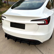 Car Rear Bumper Diffuser Spoiler Lip Black ABS Automotive Supplies for Model 3 2023+