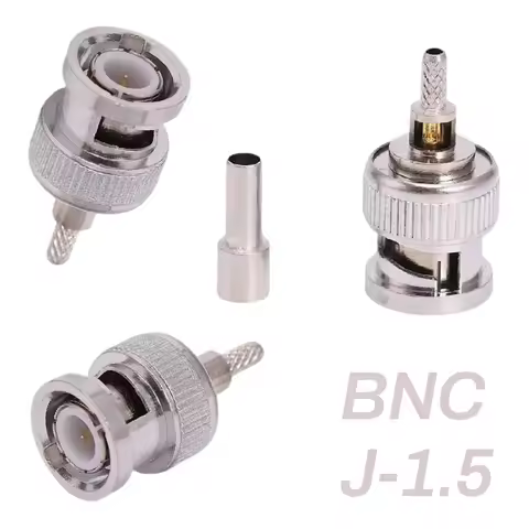 RF Connector Crimp Nickelplated BNC-J-1.5 Adapter for Coaxial Cable RG174 RG316 LMR100