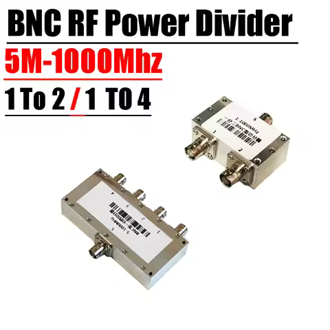 5M-1000Mhz BNC RF Power Divider 1 TO 2/4 Combiner Power Splitter UHF VHF FM Transmitter SDR LORA Ham